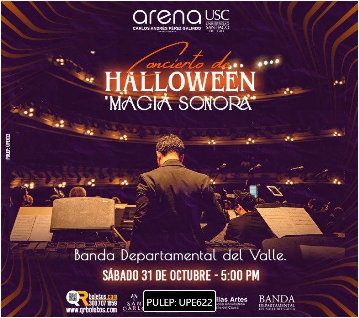 CONCIERTO DE HALLOWEEN “MAGIA SONORA” BANDA DEPARTAMENTAL DEL VALLE